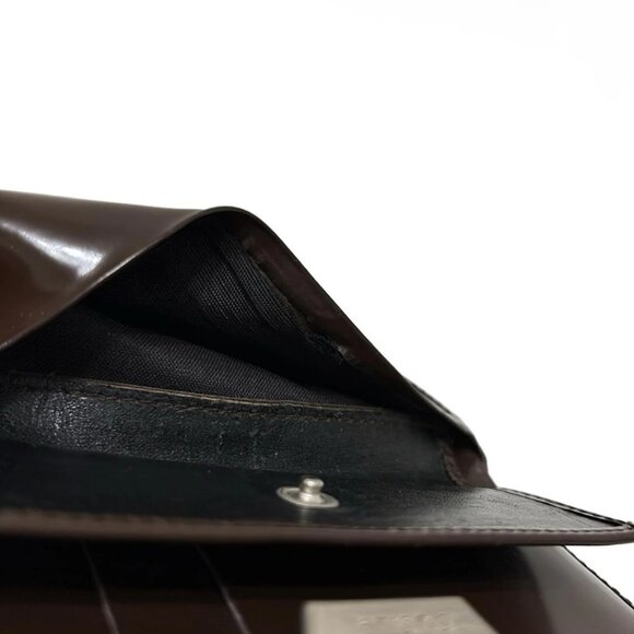 Auth FURLA - Dark Brown Leather Trifold Wallet - Picture 6 of 7